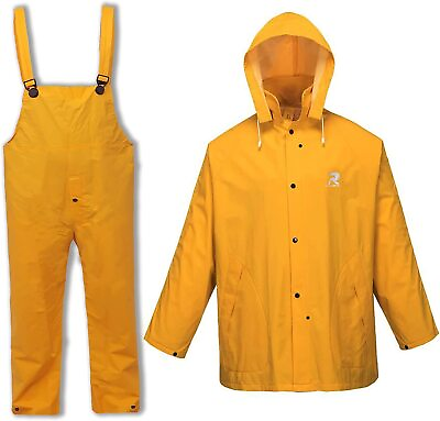#ad RainRider Commercial Rain Suit for Men Hi Vis Leathercraft Heavy Duty Rain Wear