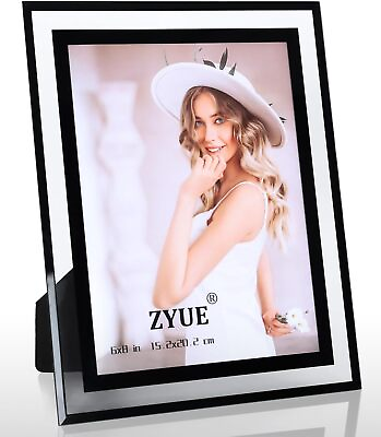 #ad 6x8 inch Picture Frame Made of Crystal Glass Display Pictures for Table Top Disp