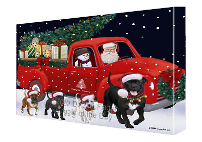 #ad Staffordshire Bull Terrier Dogs Canvas Wall Art Christmas Digital Painting D�cor