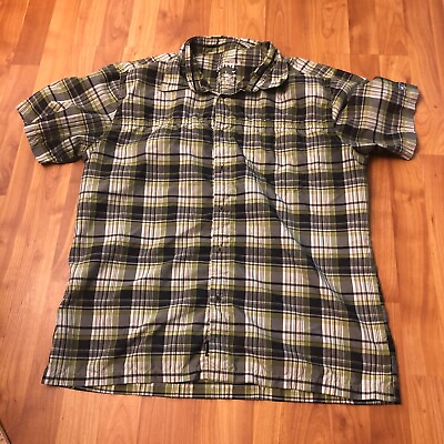 #ad KUHL Mens Short Sleeve button Shirt Size XL Outdoors Green Plaid checks