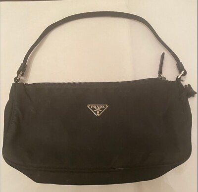 #ad PRADA Authentic 2000 Hand Bag Nylon Black similar to re edition bags out now
