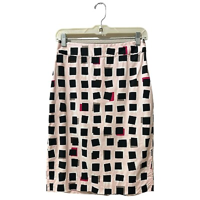 #ad Kate Spade Skirt The Rules Pencil Skirt Size 4 Light Pink Geometric Print