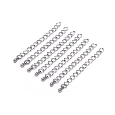 #ad 10pcs 50 70mm Stainless Steel Extension End Chain Extension Tail Chain