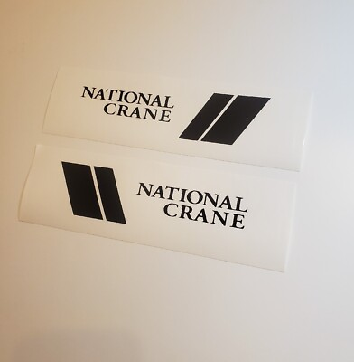 #ad National Crane decal kit pair 2 black decals 22quot;