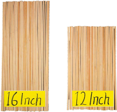 #ad Fartime 12 Inch Long and 16 Inch Long Natural Blank Round Unfinished Bamboo Dowe