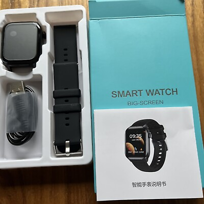 #ad Big Screen Black Smart Watch