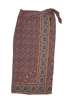 #ad Lauren Ralph Lauren Vintage Paisley Wrap Skirt with Tie 90s Cotton size 2P