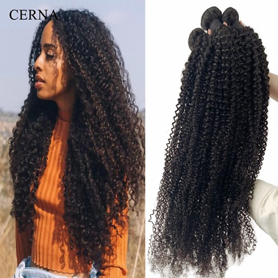 #ad Brazilian Kinky Curly Bundles Hair Weave Human Virgin Hair 1 3 4 Hair Extensions
