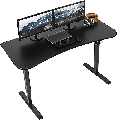#ad VIVO Electric Height Adjustable 63 X 32 Inch Memory Stand up Desk Black Table T