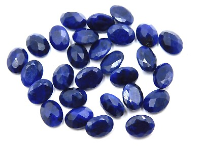 #ad 6x8 MM Natural Corundum Blue Sapphire Oval Cut Lot Loose Gemstone P 2737