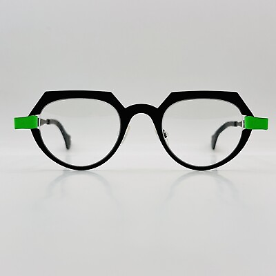 #ad THEO eyeglasses Ladies Round Oval Grey Green Neon Mod. Falte 2 373 James