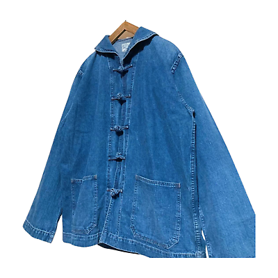 #ad orslow × BEAMS Denim Shawl China Button Jacket Size 3 Indigo Japan Made Used