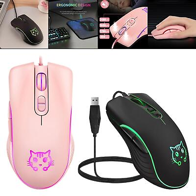 #ad Ergonomic Wired Gaming Mouse Colorful Lights Mute LED Optical Mice 2400 DPI