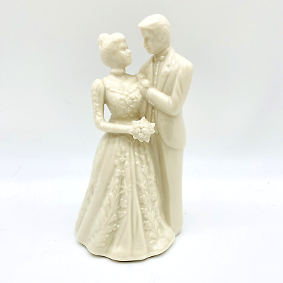 #ad Lenox Wedding Cake Topper Bride amp; Groom Cream White 7quot; Porcelain Made In USA