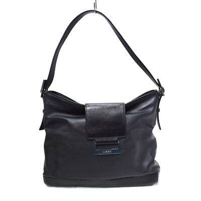 #ad Loewe One Shoulder Bag Handbag Leather Black Hobo Bag