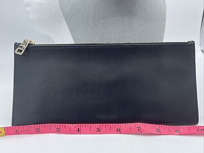 #ad Coach Envelope 9” Clutch Leather Purse Accessory W Zip Zipper