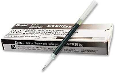 #ad 20 X Pentel LR7 Roller Refill for EnerGel Gel Pen 0.7mm Metal Tip Black Ink