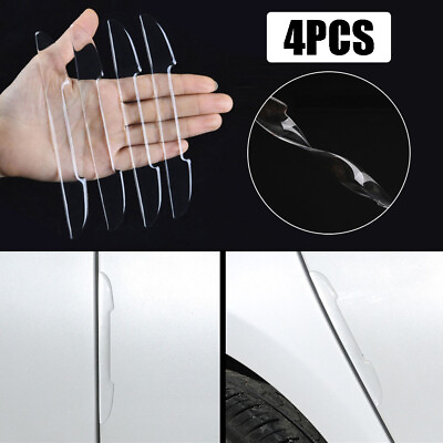 #ad 4pcs Transparent Car Door Edge Guard Anti Collision Protector Strip Accessories