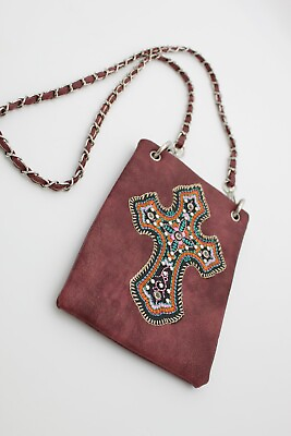 p and g crossbody embroidered cross purse messenger bag purple $34.79