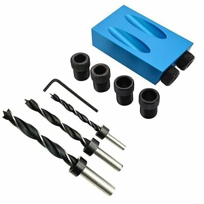 #ad 15 57Pcs 15°Pocket Hole Jig Kit Tool System Woodworking Wood Joint Tool
