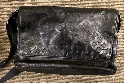 #ad Coach messenger bag leather