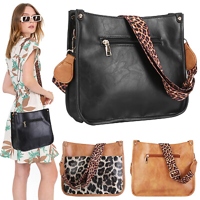 Women Fashion Leather Crossbody Shoulder Bag Purse Handbag with Adjustable Strap