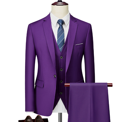 #ad 2023 Men#x27;s slim casual suit dress three piece jacket trousers vest coat