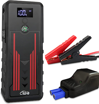 #ad Car Jump starter Portable Power bank and LED flashlight 12V 1000A w USB C Sm