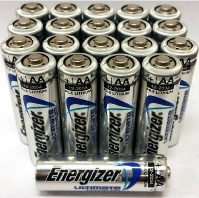 #ad 20 Qty Energizer Ultimate Lithium 1.5 V AA Batteries Extreme Performance 2044