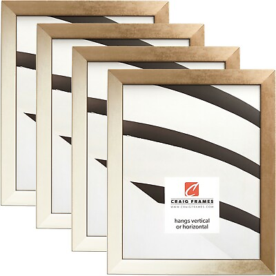 #ad Craig Frames Alloy Modern Gold 0.75 Gold Patina Solid Wood Picture Frame 4 Pack