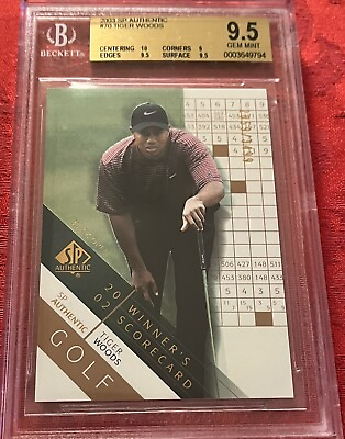 #ad 2003 UD SP Authentic Tiger Woods #70 ￼ Limited Edition 2859 3499 BGS 9.5 CARD