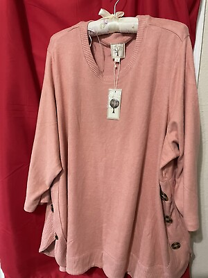 #ad 👚Colortree Pull Over Sweater Peach Color Very Soft Plus Size 3X NEW