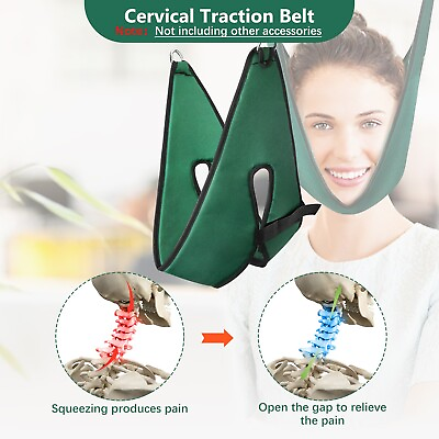 #ad Adjustable Relaxation Cervical Traction Belt Head Neck Shoulder Pain Relief