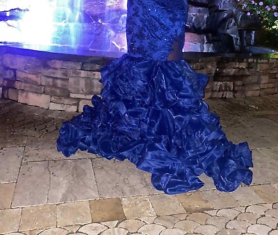 #ad prom dress real long blue
