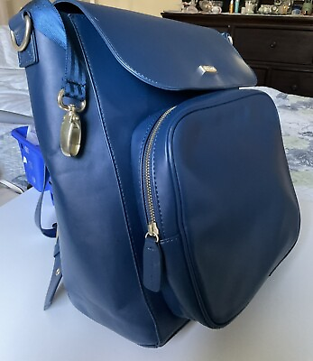 #ad JJ Cole Vegan Leather Brookmont Backpack Diaper Bag Oxford Navy