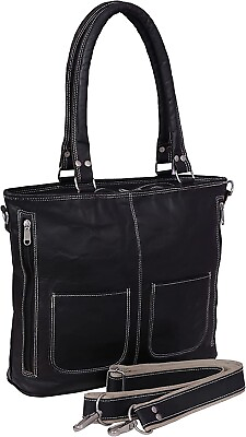 #ad Leather Tote Bag for Women Office Shoulder Handbag Vintage Briefcase PL1 1.29
