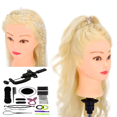 #ad 85% Real Human Hair Mannequin Training Head for Hairstyle Hairdressing Practice