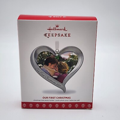 #ad Hallmark Keepsake Ornament Our First Christmas Couple Heart Picture Frame 2017