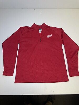 #ad NHL Official Merchandise Detroit Red Wings Men#x27;s 1 4 Zip PULLOVER Medium M