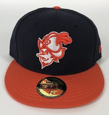 #ad New Era MILB Albuquerque Dukes Baseball Orange Blue Hat 7 5 8