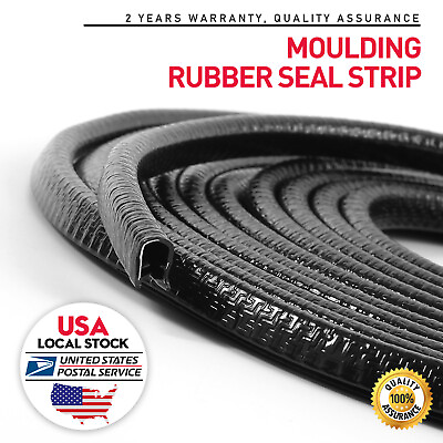 #ad 6M Black Shape Car Edge Moulding Trim Lock Guard Rubber Seal Protector Strip