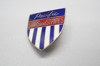 #ad WWII Theater Made Pacific Stars and Stripes Reporter#x27;s DI Unit Pin SUPER RARE