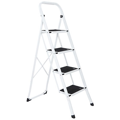 #ad 4 Step Ladder with Convenient Handgrip Anti Slip Sturdy and Wide Pedal 330lbs