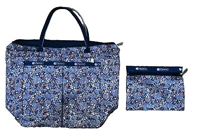 #ad LeSportsac Tote And Pouch Floral Leaves