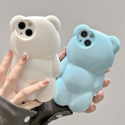#ad Shockproof Bling Lovely 3D Bear Shape Phone Case for iPhone 14 13 12 11 Pro Max
