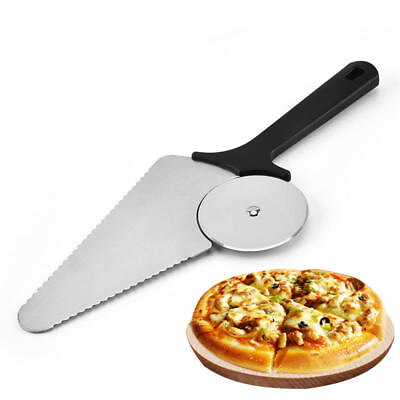 #ad Pizza Cutter and Server Slicer Super Sharp Stainless Steel Wheel Blade