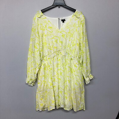 #ad Torrid Women Mini Wash Gauze Wide Waist Skater Dress Size 4 4X Yellow B200 20