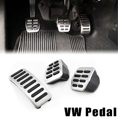 3Pcs Clutch Gas Brake Foot Pedal Cover For VW Bora Golf MK3 MK4 Polo Vento Lupo