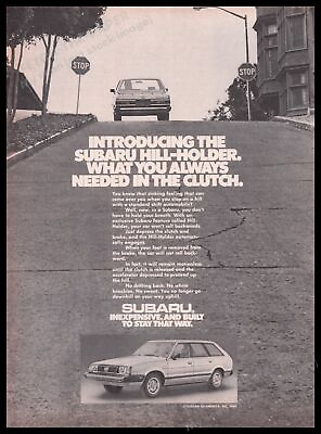 #ad Subaru Hill Holder Clutch Car 1980s Print Advertisement Ad 1980