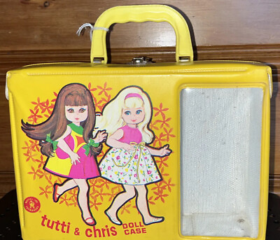 #ad 1965 1967 Yellow Tutti amp; Chris Doll Carrying Case Mattel Great Vintage Condition